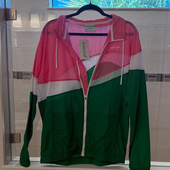 Barstool Golf Jacket - Pink and Green Women's Windbreaker Size M NWT - Picture 1 of 7